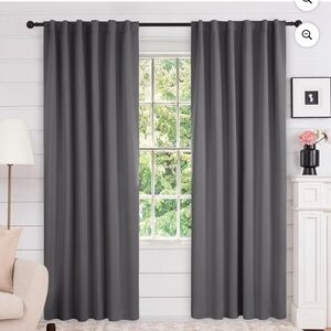 Set of gray 52” x 84” curtains